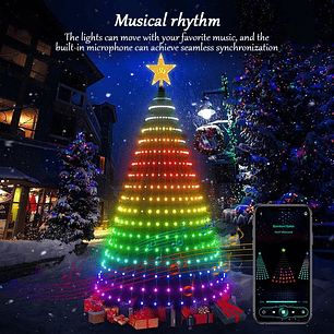 Luz decorativa LED para árbol de Navidad, 2,1 M, inteligente, IDeal, aplicación LED, Control, bricolaje, cadena de luces Lmage para envío rápido