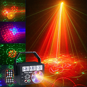 HCWE Lámpara de fiesta de luz de discoteca de Navidad con control remoto - Luz de Navidad activada por música con estroboscópico para reuniones familiares de fiesta de Navidad