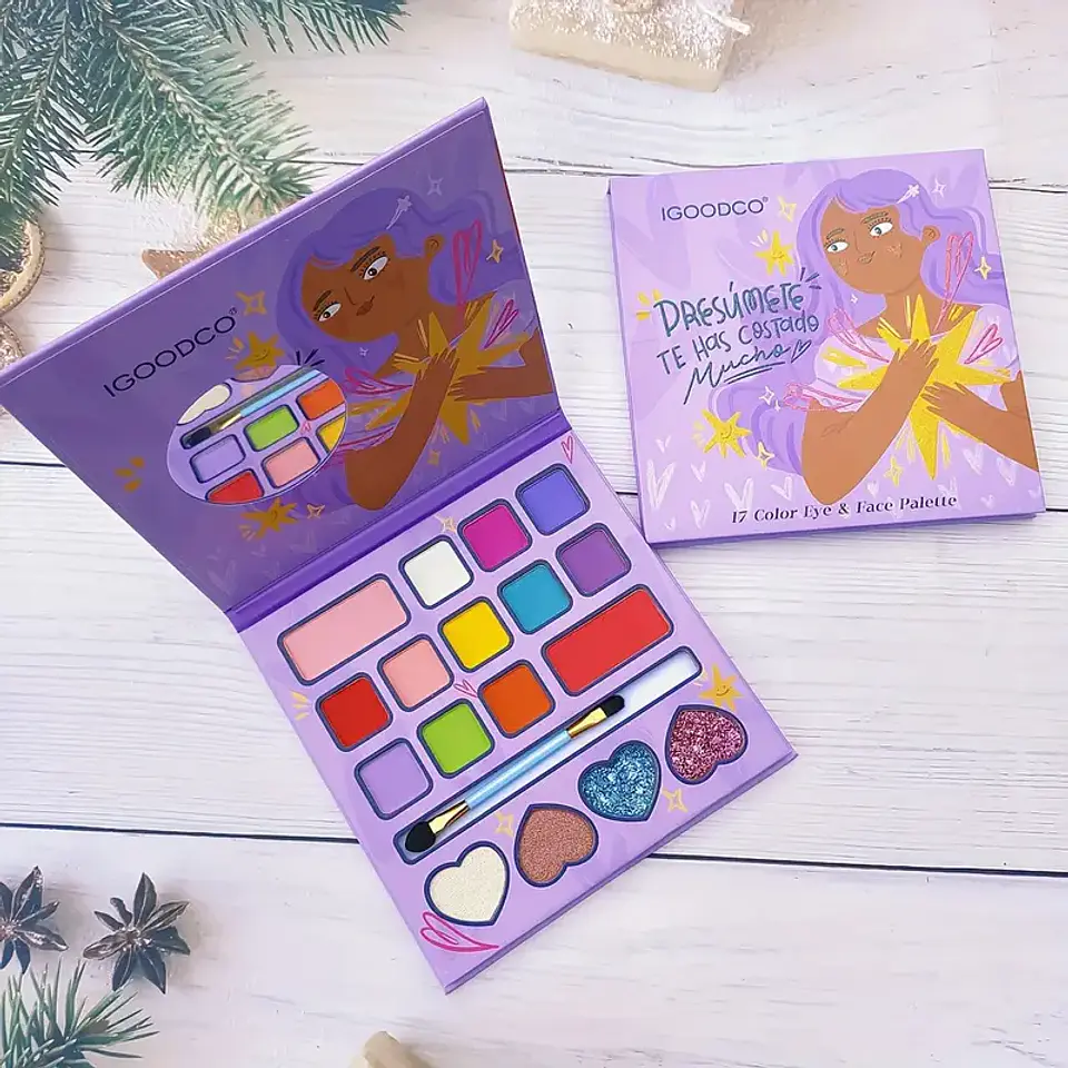 PALETA DE SOMBRAS NIÑA morada 1