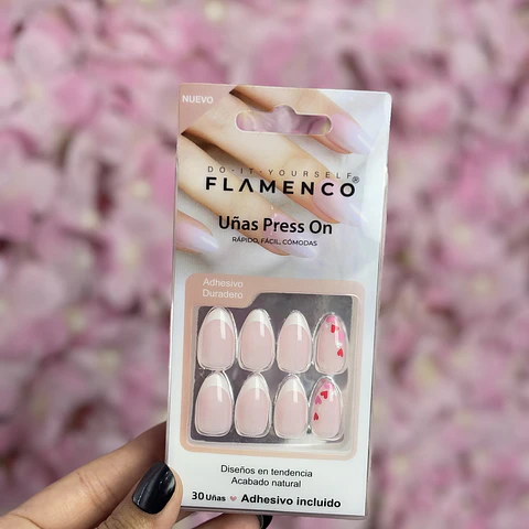 uñas press on "francesas corazon"
