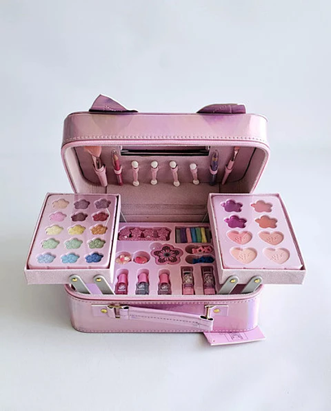 Set Belleza Infantil Maquillaje Gatito Maleta Doble