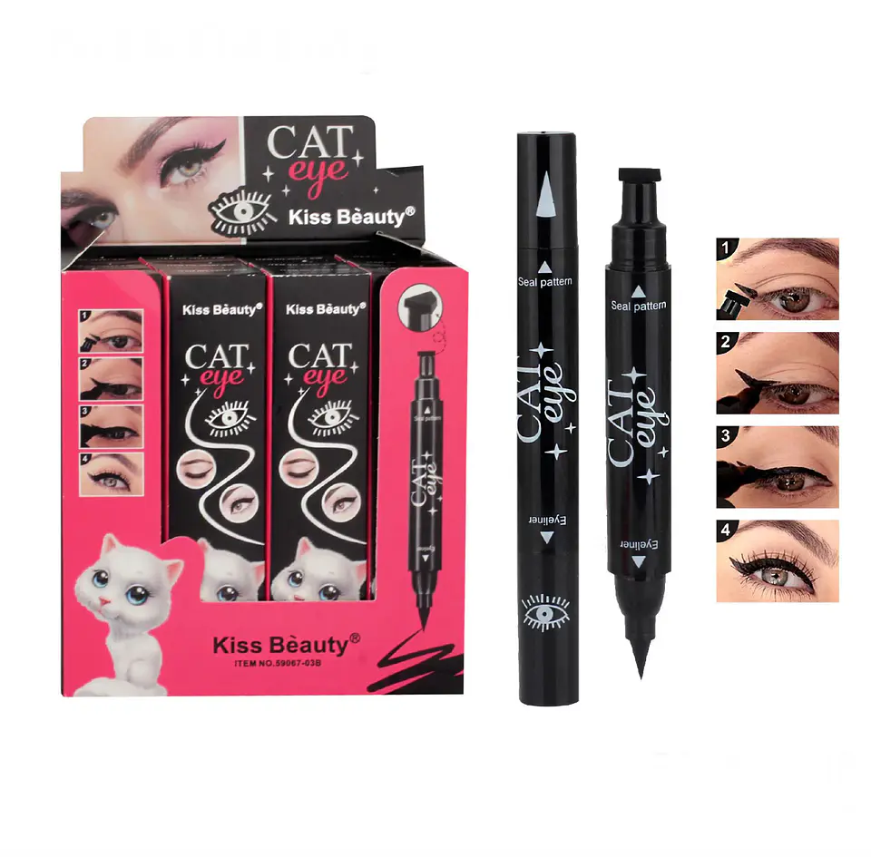 Delineador plumón con estampado “cat eye” 1