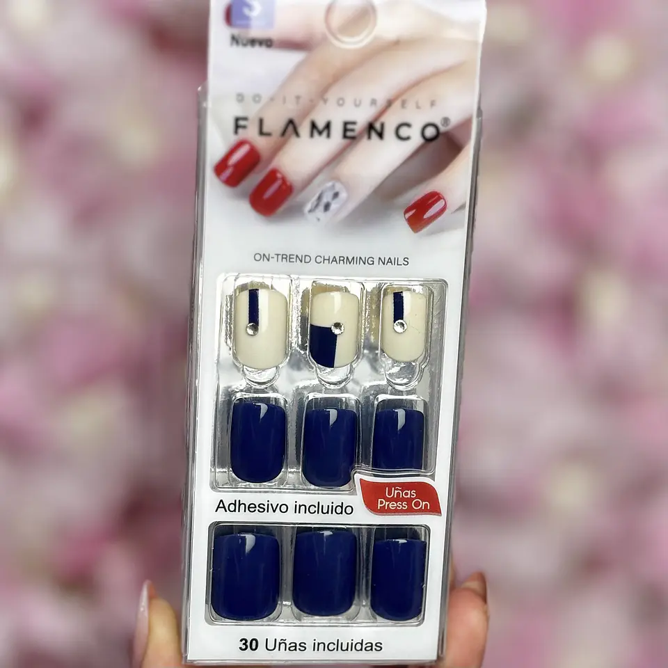uñas press on azul 1