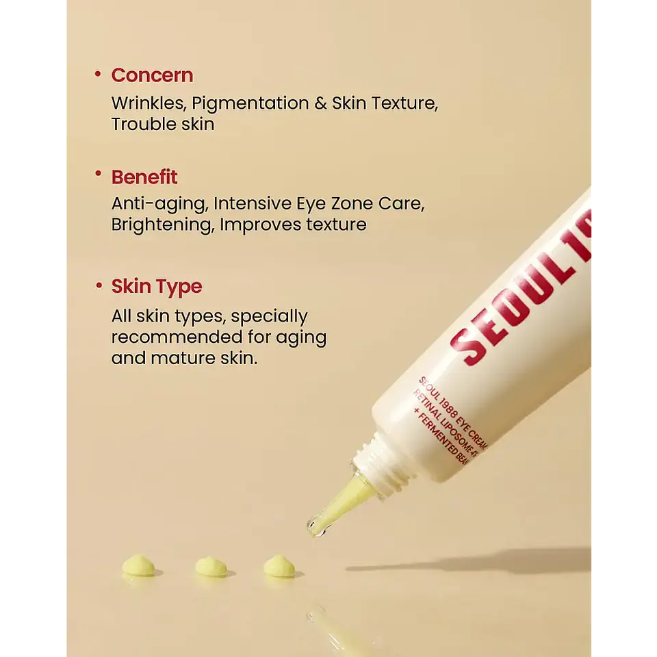 SEOUL 1988 Eye Cream : Retinal Liposome 4% + Fermented Bean 30ml 2
