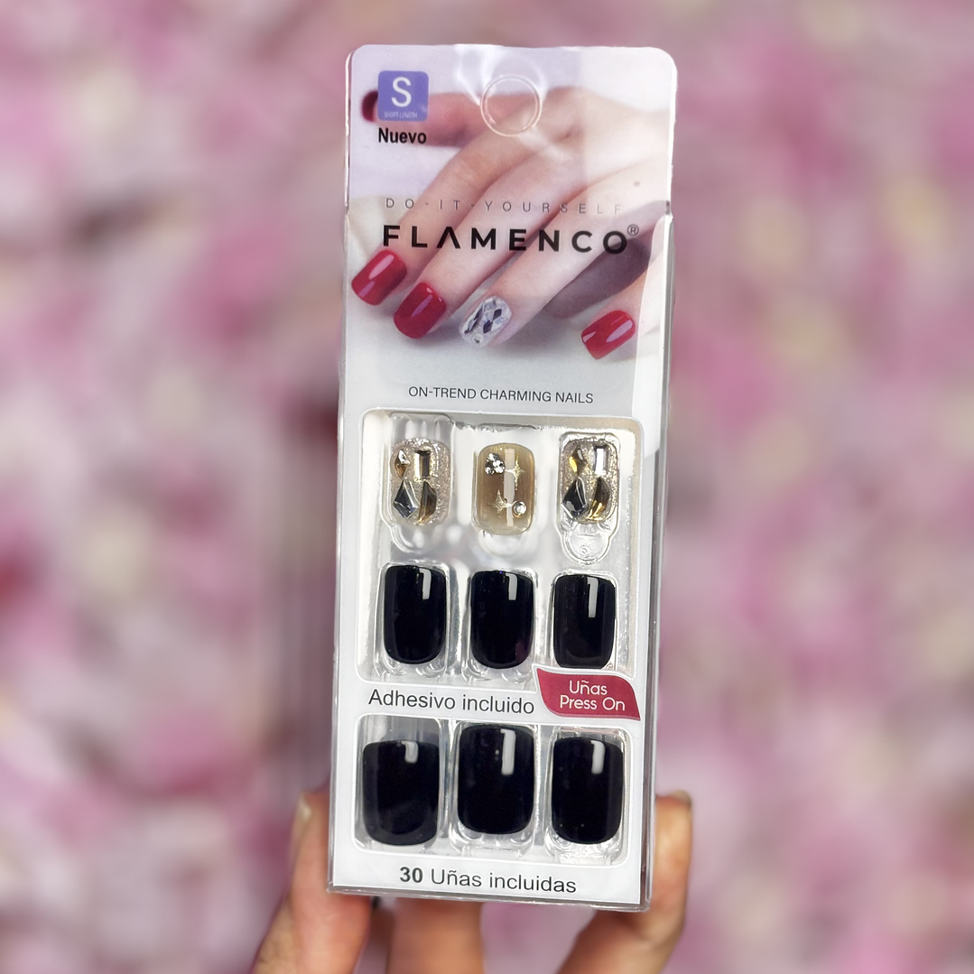 uñas press ON negras 1
