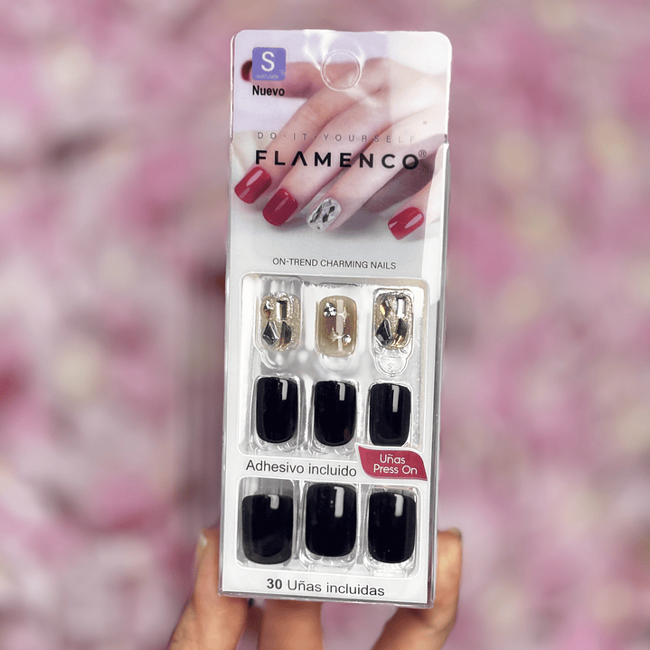 uñas press ON negras 1