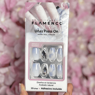uñas press ON celeste 
