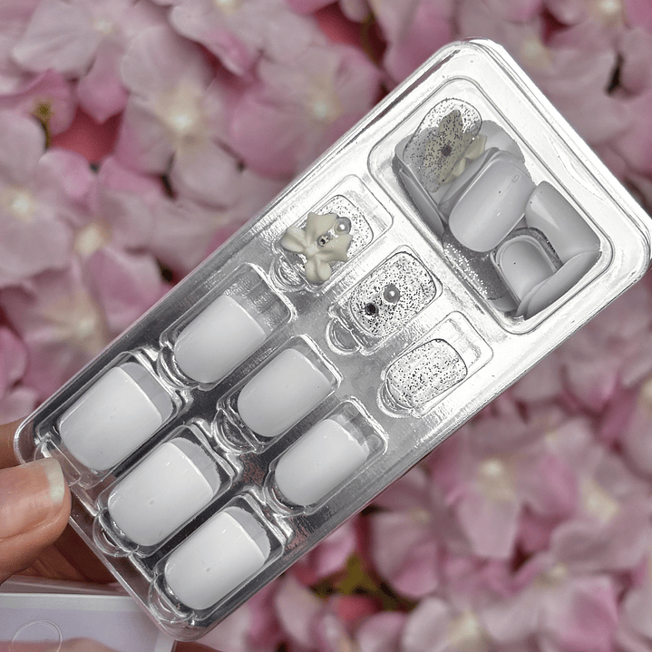 uñas press on “blanco” 3