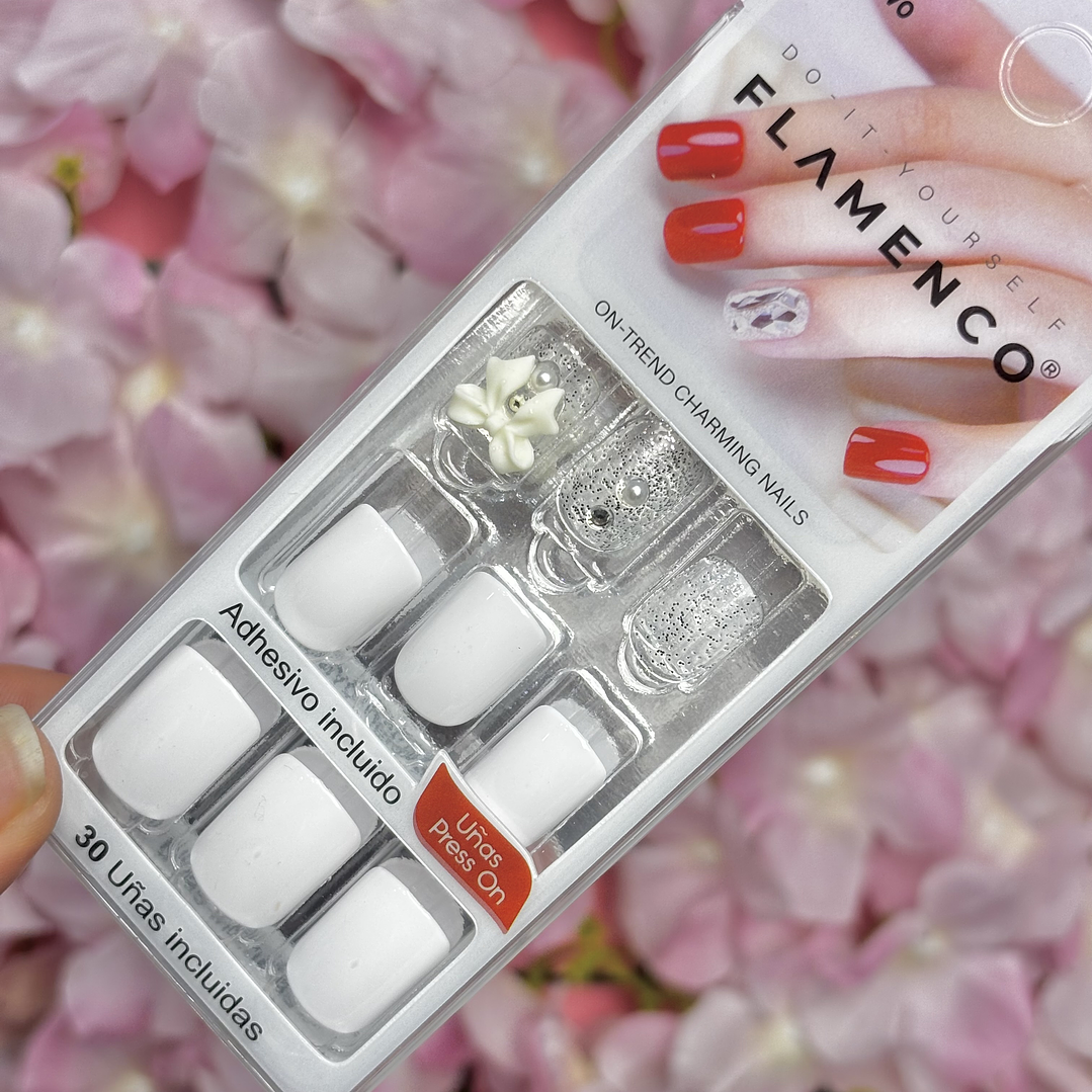 uñas press on “blanco” 2