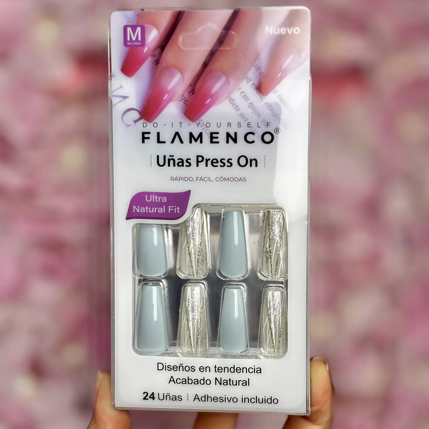 Uñas press on “celeste” 1