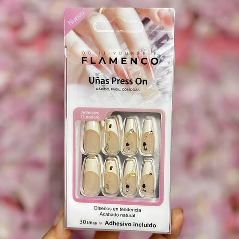 uñas press on (francesa cuadrada) 