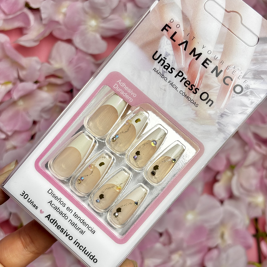uñas press on (francesa cuadrada)  2