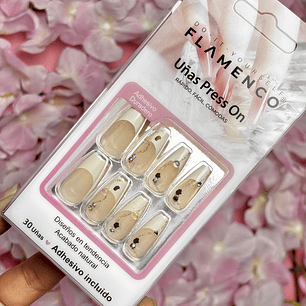 uñas press on (francesa cuadrada) 