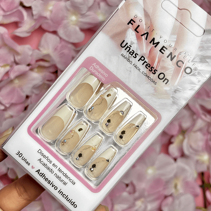 uñas press on (francesa cuadrada)  2