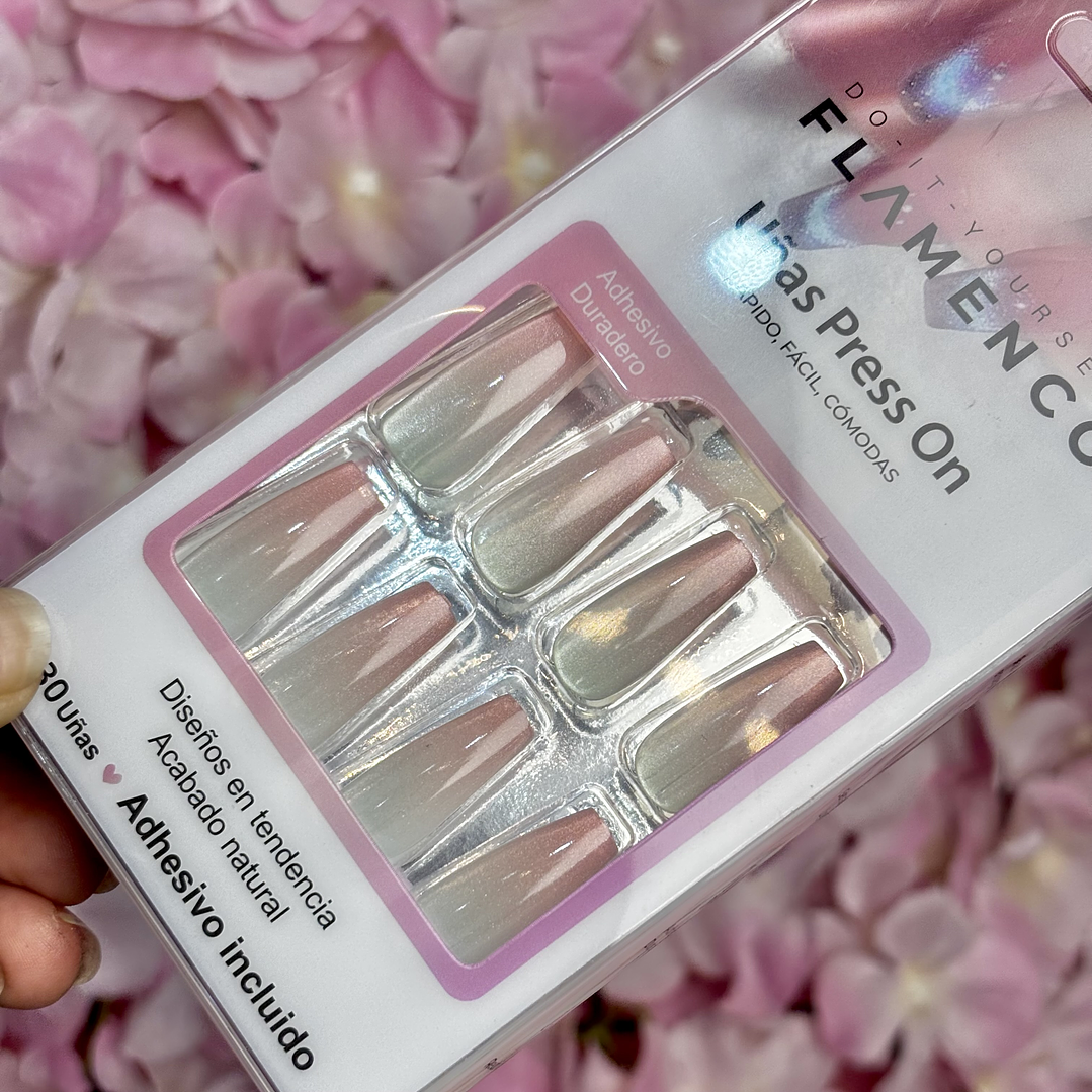 uñas press on “ojo de gato” 04 2