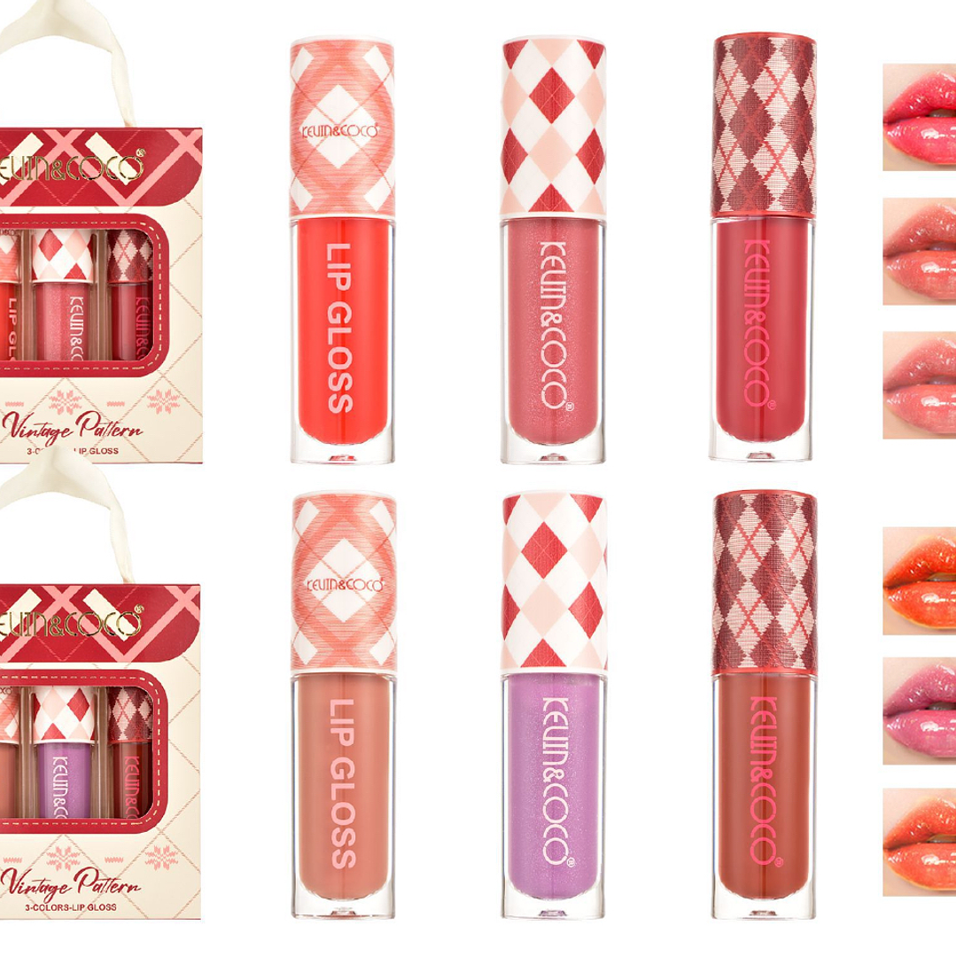 set 3 lip gloss “vintage pattern” 1