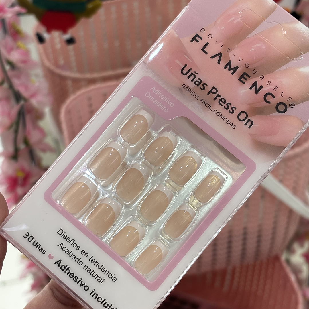 uñas press on francesas (01) 2