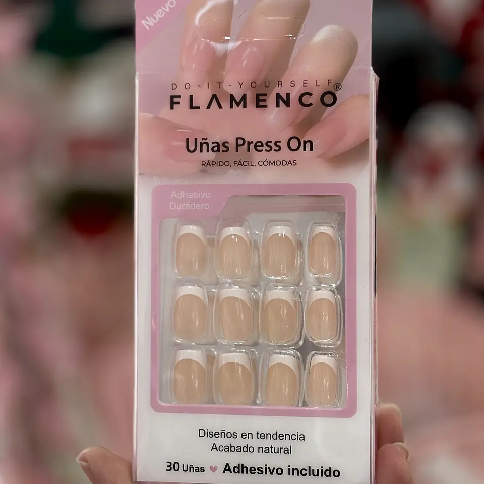 uñas press on francesas (01) 1