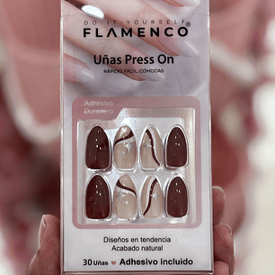 uñas press on café (43)