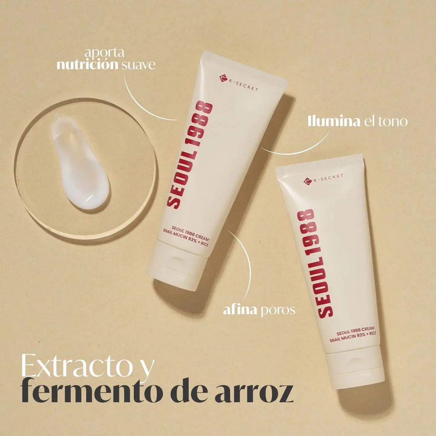 SEOUL 1988 Cream : Snail Mucin 93% + Rice 100ml 3
