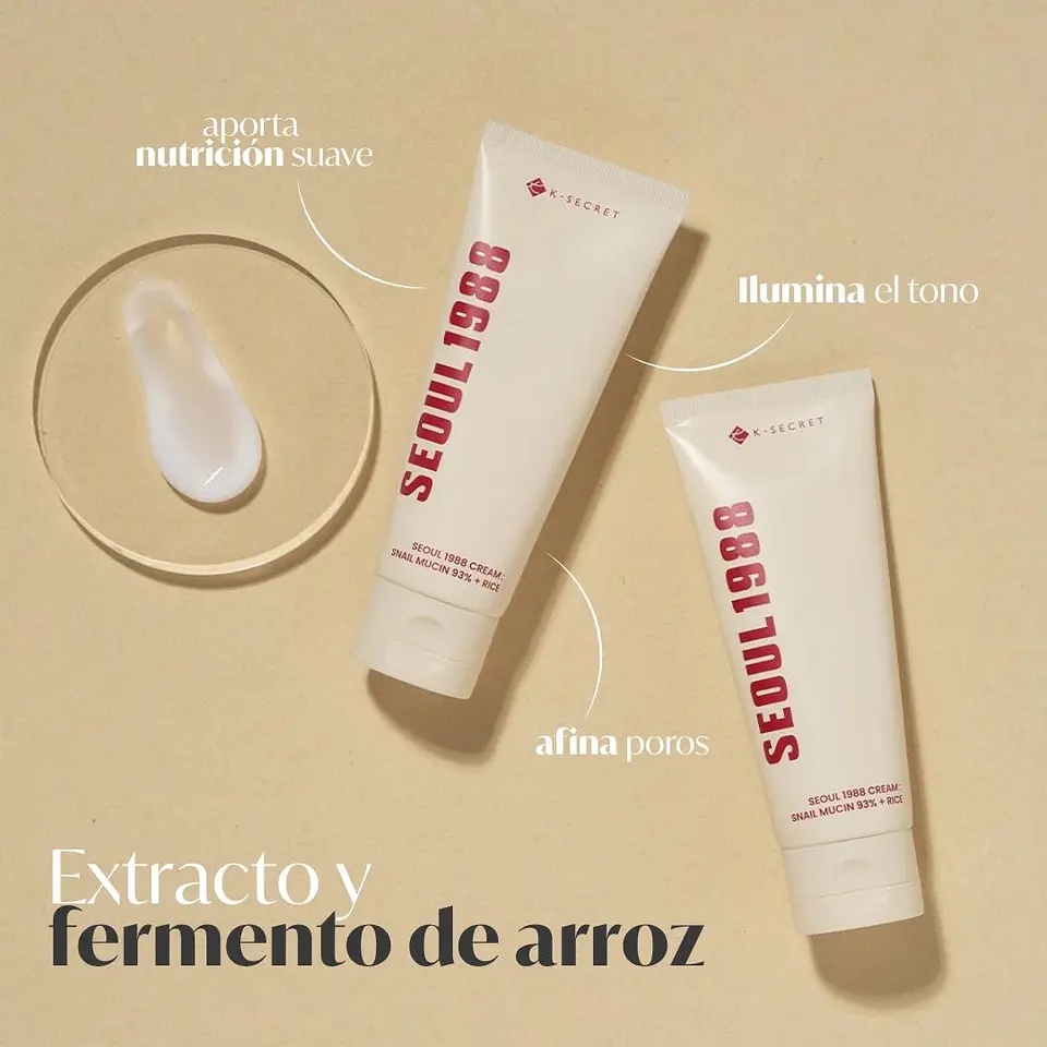 SEOUL 1988 Cream : Snail Mucin 93% + Rice 100ml 3