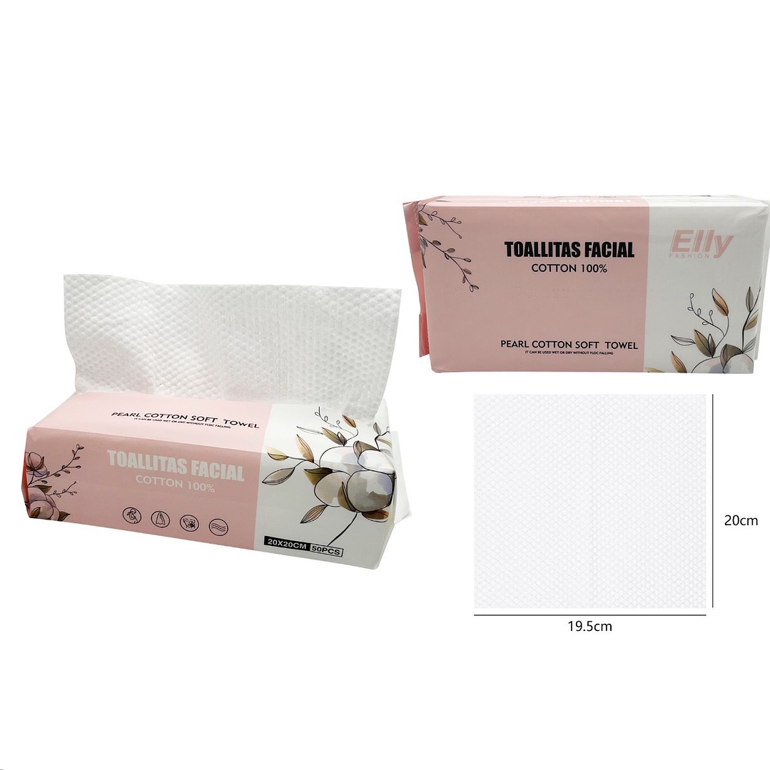 50 toallas faciales algodón 1
