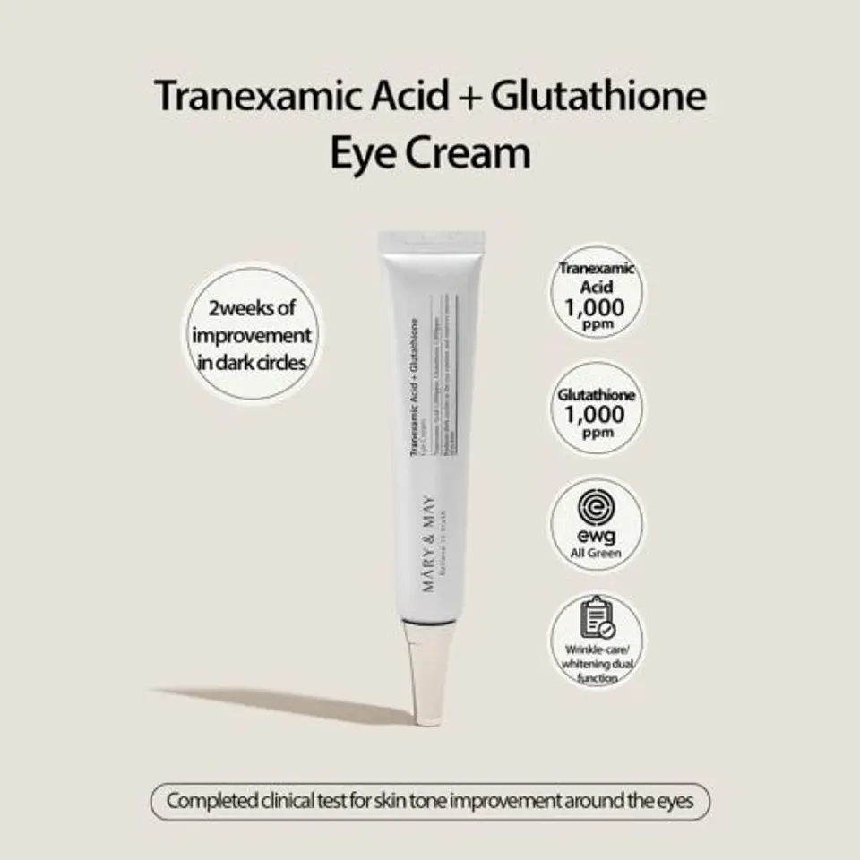 Eye Cream Tranexamic Acid + Glutathione -30ml Crema aclarante ojeras  2