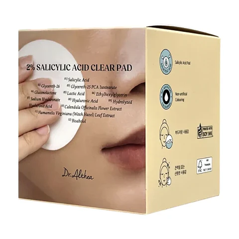 2% Salicylic Acid Clear Pad – Almohadillas Exfoliantes – 60pzs