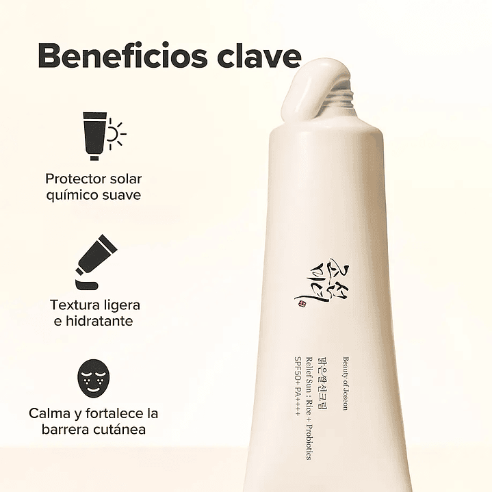 Relief Sun Rice + Probiotics SPF50+ PA++++ -50ml Protector solar aclarante con arroz y probióticos 2