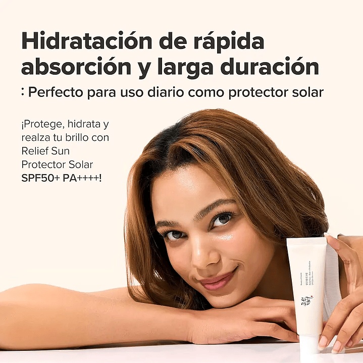 Relief Sun Rice + Probiotics SPF50+ PA++++ -50ml Protector solar aclarante con arroz y probióticos 3