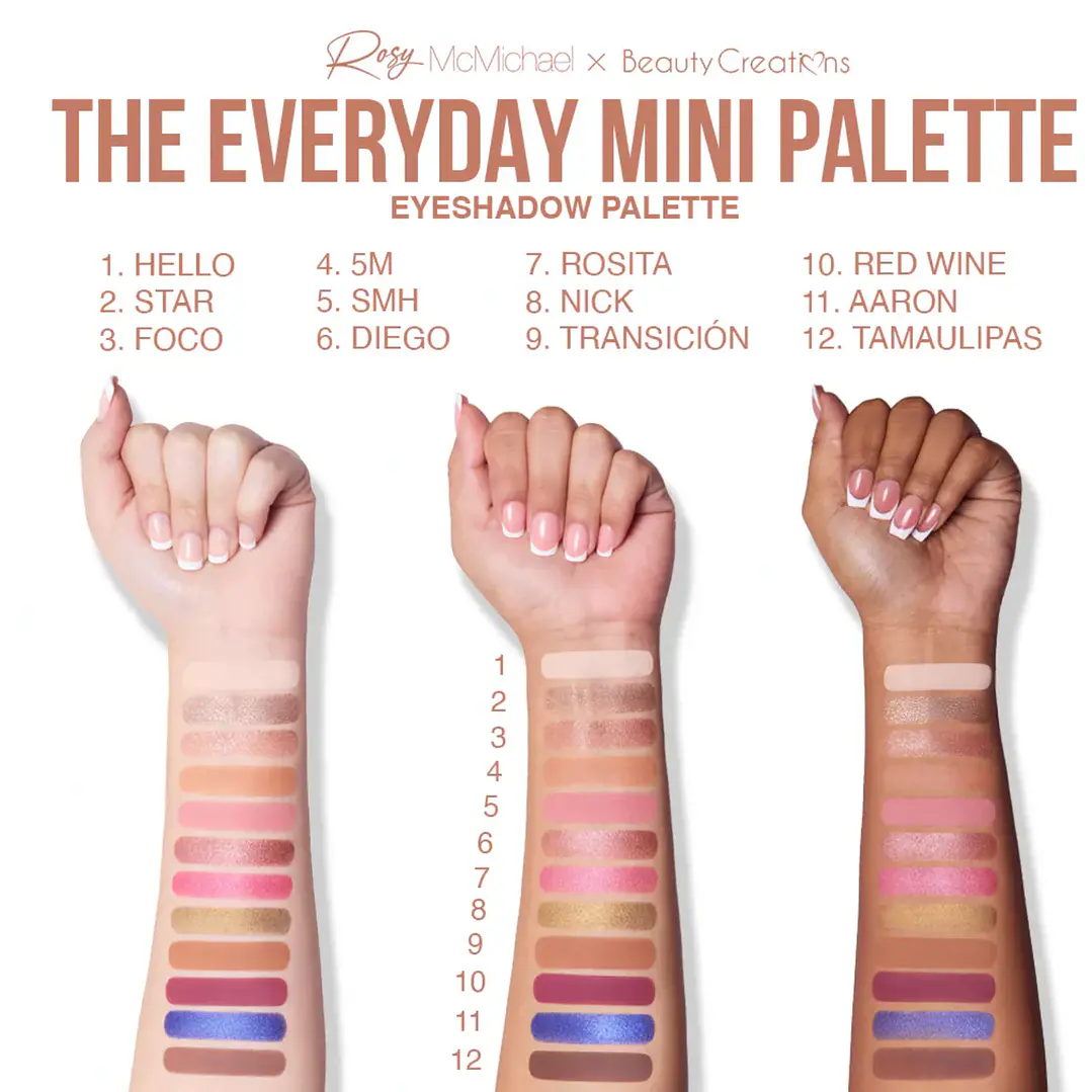 Rosy McMichael X Beauty Creations - Mini Paleta De Sombras - Rosy's Essentials Vol.1 3