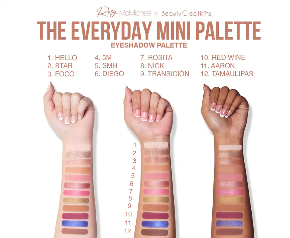Rosy McMichael X Beauty Creations - Mini Paleta De Sombras - Rosy's Essentials Vol.1 3