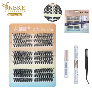 kit pestañas + pegamento y removedor