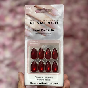 uñas press on rojas 