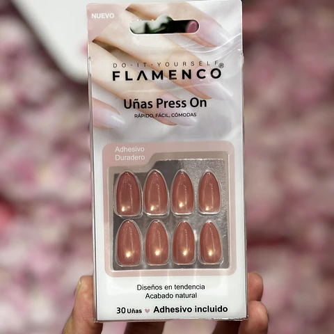 uñas press on rosa