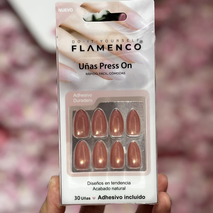 uñas press on rosa 1