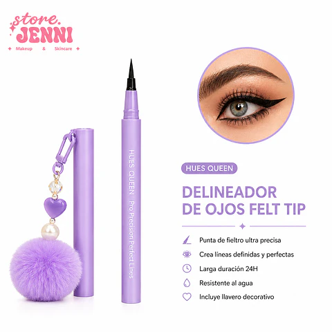 Delineador plumón negro matte  