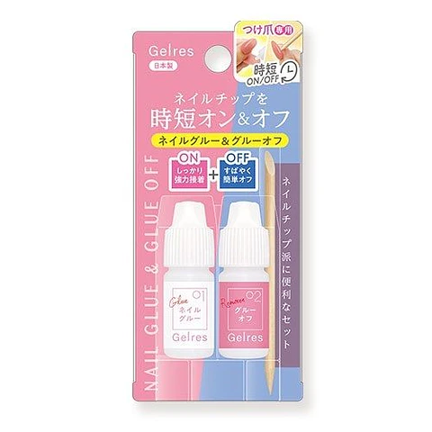 pegamento y removedor de uñas press on 