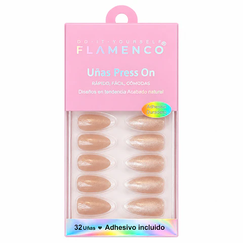 Uñas Press On “francesa brillo 03” 