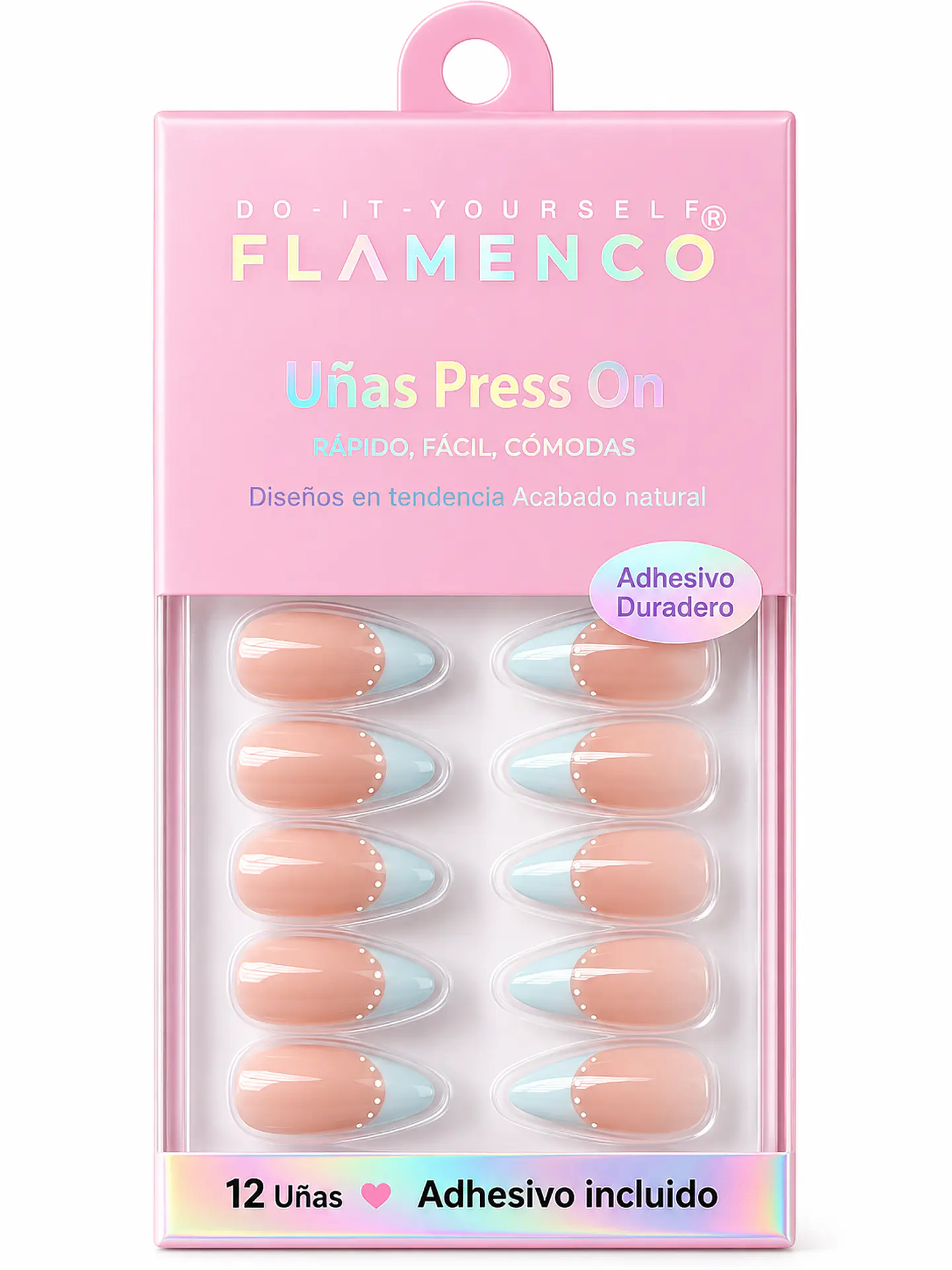 Uñas press on “francesas celeste 08” 1