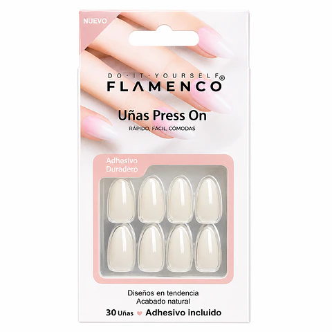 uñas press on "blanco"