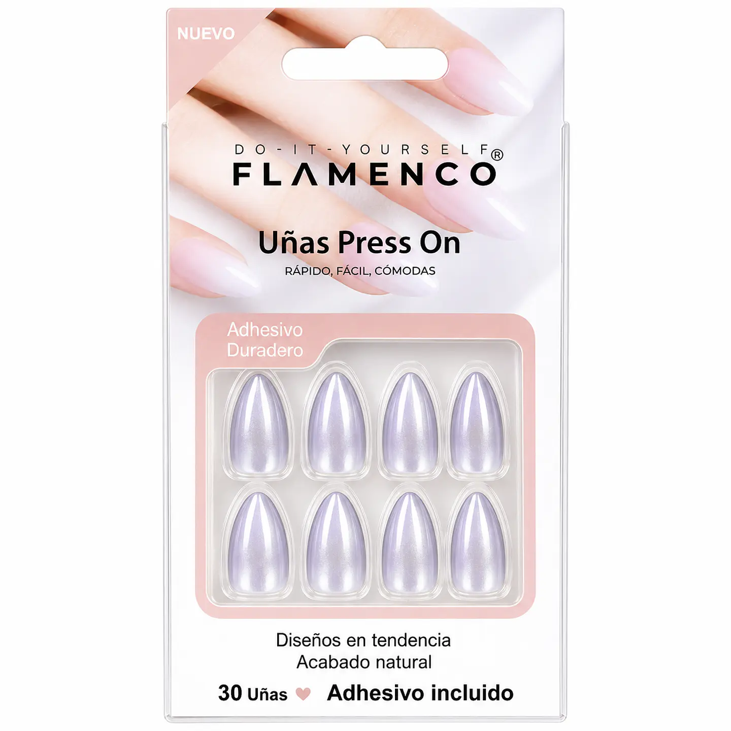 uñas press on lilas 