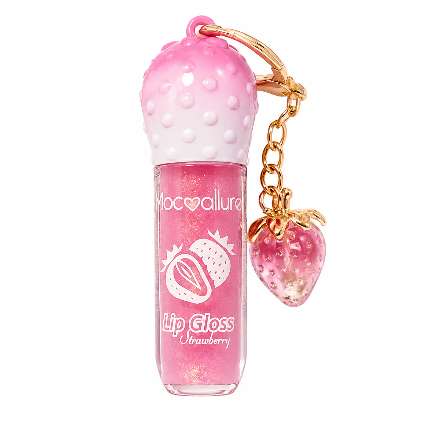 lip gloss frutilla + llavero 1