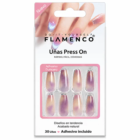 uñas press on "morada"