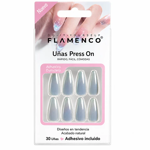 uñas press on "ojo de gato celeste"