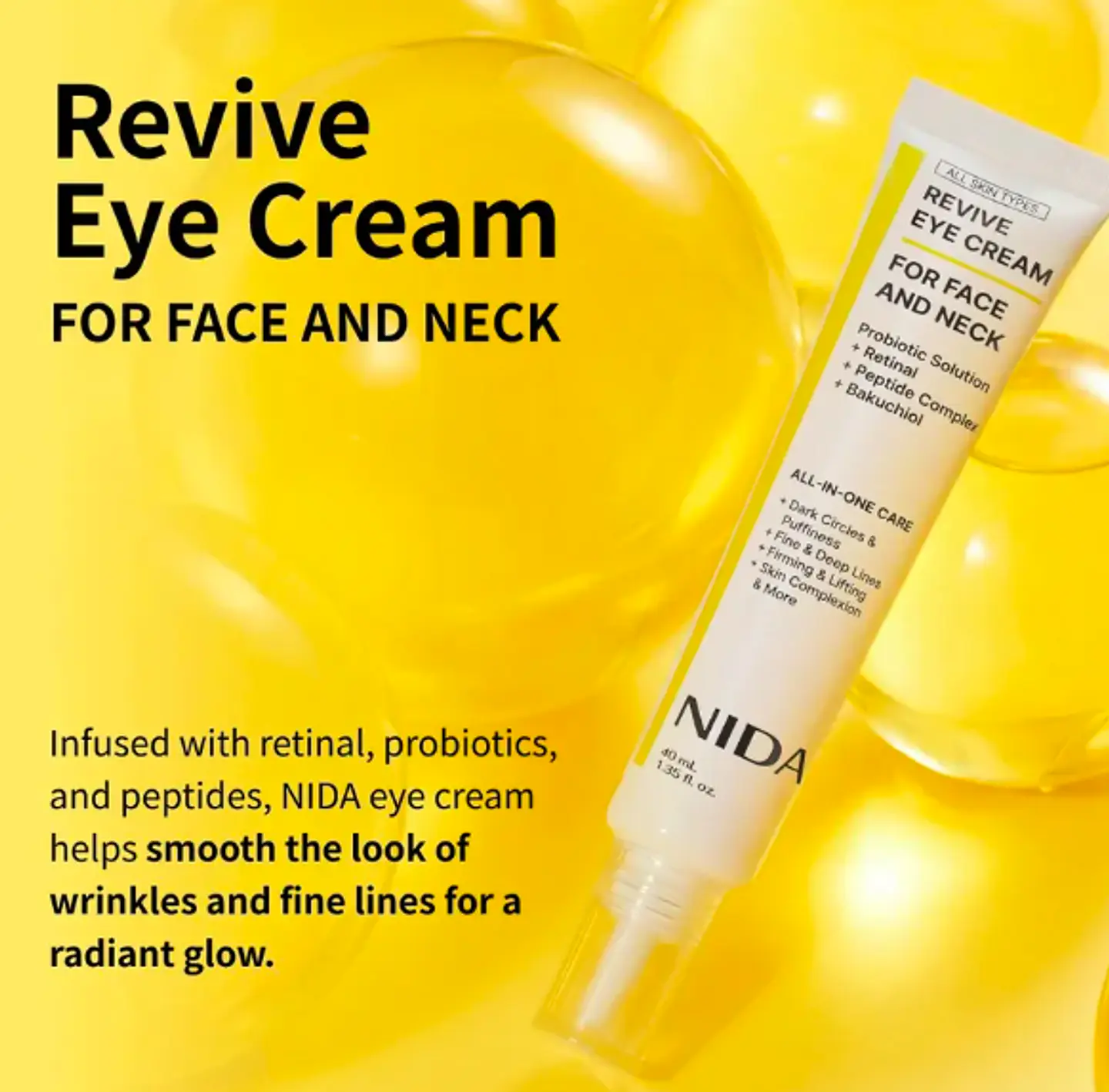 NIDA Revive Eye Cream For Face And Neck 40ml  3