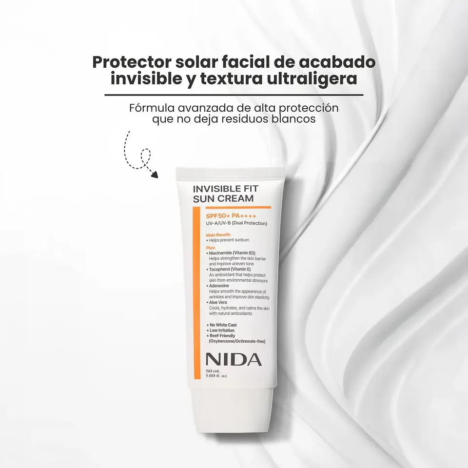 NIDA invisible Fit Sun Cream 50ml 2