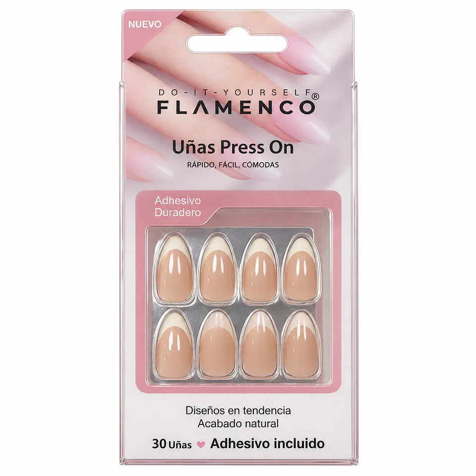 uñas press on francesa 