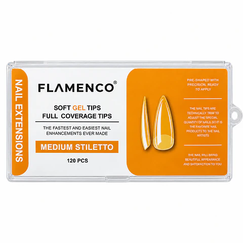 soft gel tips full coverage MEDIUM STILETTO