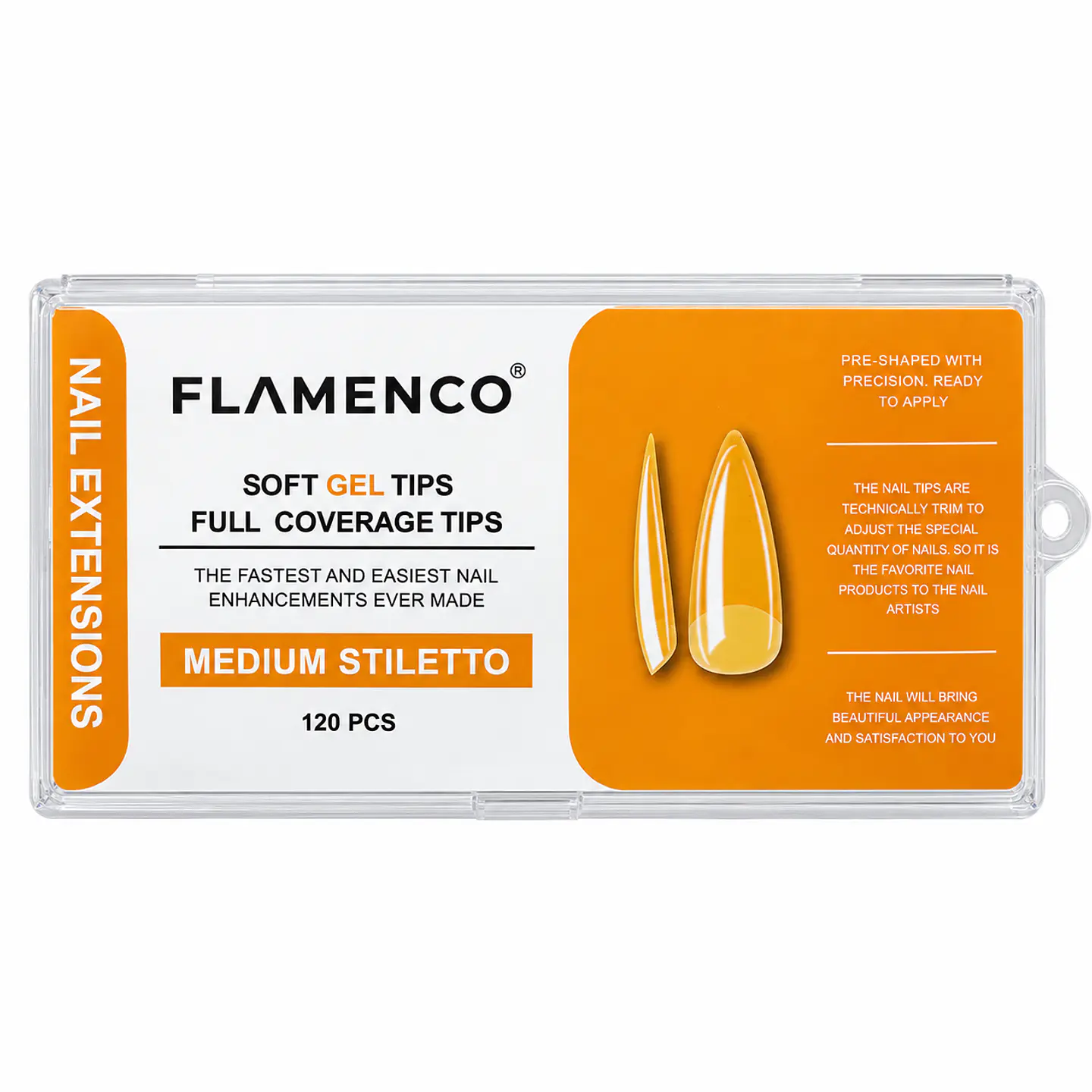 soft gel tips full coverage MEDIUM STILETTO 1